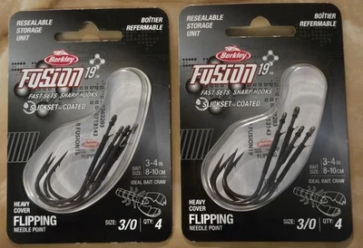 2 ganchos abatibles Berkley Fusion tamaño 3/0, nuevos, totales (8) Foto 1 de 2