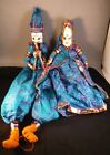 HANDMADE WOOD COSTUME PUPPET MARIONETTE SET  RATHASTHAN INDIA WALL HANGING 
