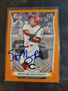 2014 Bowman Paper Seth Mejias-Brean 1st RC Rookie Signed IP Auto /250 Orange MLB - Picture 1 of 2