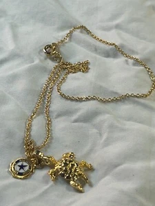 American Legion Auxiliary Star Leaf & Turtle Necklace P-233 - Picture 1 of 2