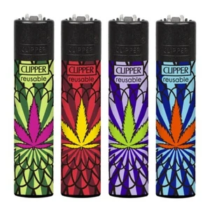 Clipper Feuerzeuge 4 Stück - Hypnotic Leaves - Bild 1 von 1