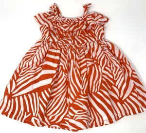 Gymboree Baby Girls 12-18 Months Orange Zebra Stripe Sundress - Picture 1 of 7