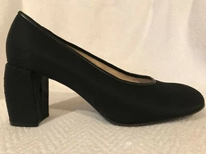 Bally Neomia Black Cloth Heel Pump Shoes Women 8.5 England Dress Casual Slip On - Picture 1 of 10