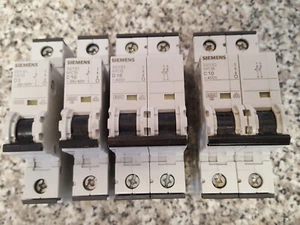 SIEMENS MCBs D16 and C10 Double pole, C10 and D3 Single pole. New - Picture 1 of 3