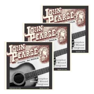3 Sets John Pearse Silk and Phosphor Bronze Acoustic Guitar Strings 650LM LT/Med - Picture 1 of 4