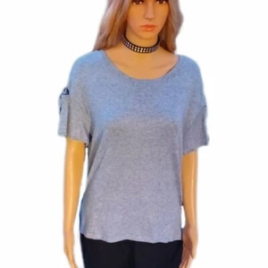 top donna nuovo Jessica Simpson M blu manica ritagliata - Foto 1 di 8