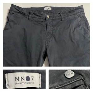 NN07 No Nationality Inky Navy Pants Marco Chinos Italian Stretch Cotton Trim 38 - Picture 1 of 18