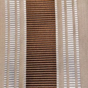 Shower Curtain 72" x 72" Fabric Hudson Stripe Beige Brown Light Blue With Liner - Picture 1 of 9