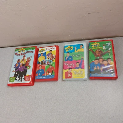 Lot 4 Childrens VHS The Wiggles Yummy World Time Christmas VG TESTED - Image 1 of 4