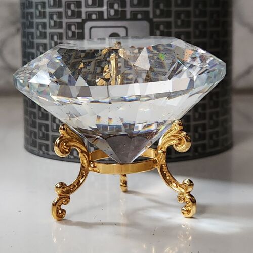 00004000
Swarovski Silver Crystal Paperweight, Large Chaton, (013702) 3.2" Mib Diamond