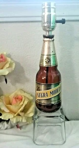vintage NEGRA MODELO Beer GLASS BOTTLE Desk Electric Table LAMP Mexico - Picture 1 of 7