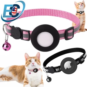 Airtag Dog Cat Collars Reflective Air Tag Pet Collar with Breakaway Buckle &Bell - Picture 1 of 11