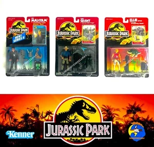 🦖JURASSIC PARK HIGH GRADE FIGURES🔥ALAN GRANT ELLIE MALCOLM🦖KENNER NEW RARE - Foto 1 di 15