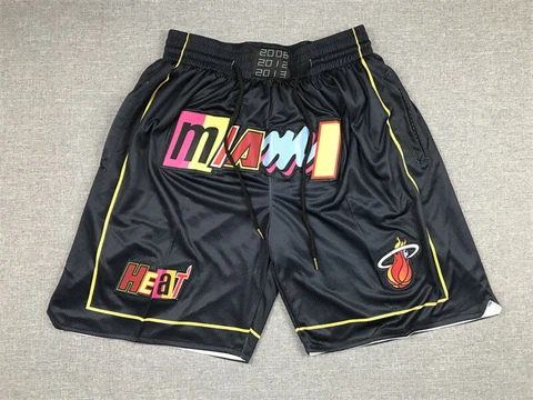 Miami Heat Summer City Edition Black Retro New Basketball Team Shorts M-XL Cover