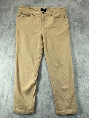 Pantalones de mezclilla Jones New York Sport para mujer 10 marrones elásticos tiro medio W33 L25 Foto 1 de 4