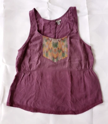 Top Cami Urban Outfitters Ecote Talla Mediana Sin Mangas 100% Seda Púrpura Foto 1 de 4
