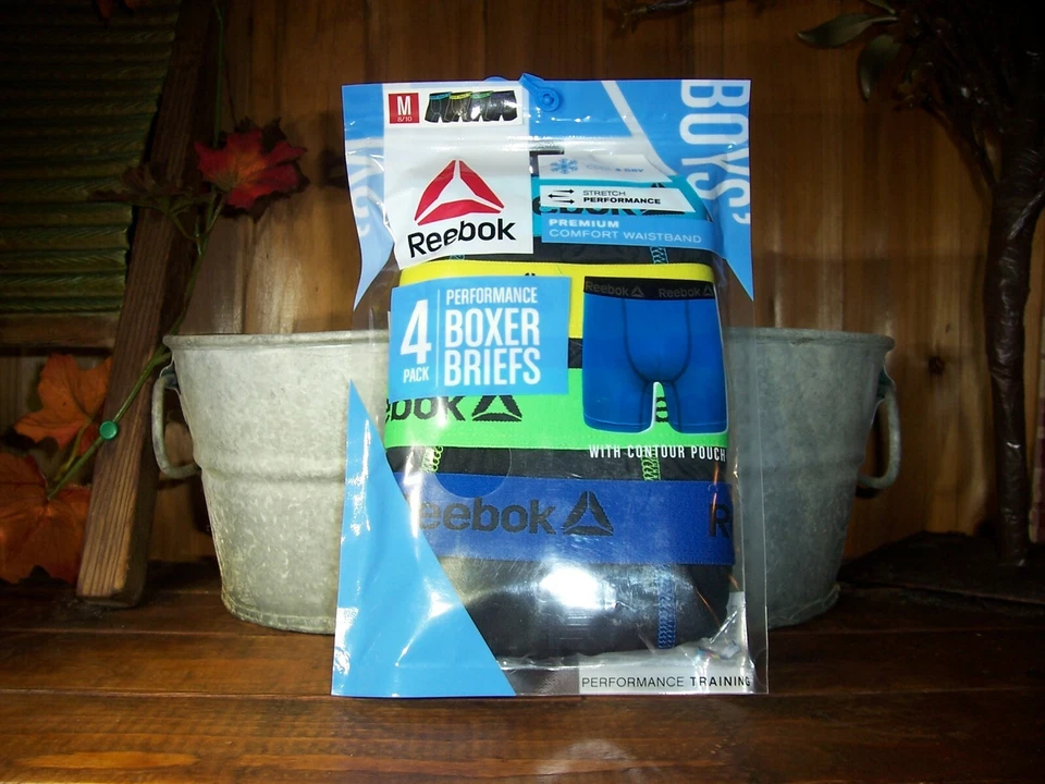 PACK DE 4 CALZONCILLOS BOXER ELÁSTICOS REEBOK NIÑOS PERFORMANCE TALLA MED 8-10 NUEVOS Foto 1 de 1
