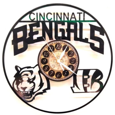 CINCINNATI BENGALS | Vinyl Record Clock | Football Wall Art Gift | FREE SHIPPING - Image 1 of 2