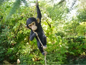 Climbing Monkey Tree Hanging Garden Ornament Statue Sculpture Resin Decoration - Picture 1 of 26