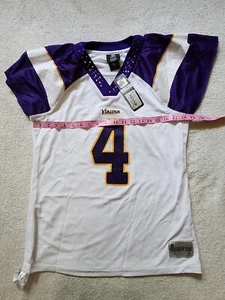 Vikings Shirt Favre Women's Large Rebook NFL #4 Brand New Jersey - Picture 1 of 6