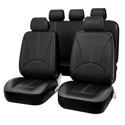 Conjunto completo de 5 protetores dianteiros traseiros de couro para Toyota Auto Car Seat Covers - Imagem 1 de 4