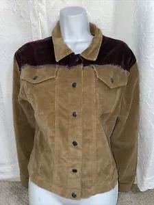 Prana Damen Cord zweifarbig braun Druckknopf rohe Naht Größe Medium M Jacke gebraucht, in einwandfreiem Zustand - Bild 1 von 3