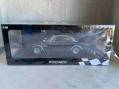 BMW 3.0 CSL 1973 1/18 MINICHAMPS NEGRO CON RAYAS BONITO DETALLE Foto 1 de 4