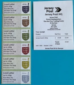 2023 JERSEY CREST "GOD SAVE THE KING" LOCAL/ COLLECTOR STRIPS -JE02 /JE03 - Picture 1 of 8