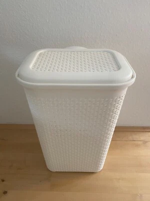 Wäschekorb mit Deckel weiß - Bild 1 von 2