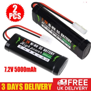 2x 7.2V 5000mAh Ni-MH Battery Tamiya Plug for RC Cars Airplane Drone Traxxas NEW - Picture 1 of 10