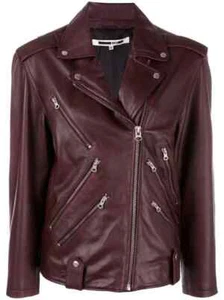 RRP £650 womens MCQ ALEXANDER MCQUEEN LEATHER BIKER JACKET size IT 42 UK 12 - Picture 1 of 11