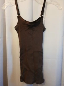 BANANA REPUBLIC Ribbed Tank top women XS Dark Brown Meta Rings Strappy Cami - Picture 1 of 8
