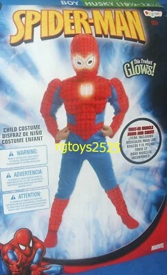 Disfraz Spider-man rojo \ azul musculoso niño Husky 10.5 X12.5 nuevo brilla Spiderman Foto 1 de 2