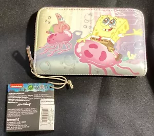 Cartera Loungefly Nickelodeon Bob Esponja Pantalones Cuadrados Jalea Pesca Cremallera Alrededor NUEVO - Imagen 1 de 2