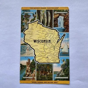 Wisconsin The Nation’s Vacation-Land Postcard Multiview Posted 1946 Chrome - Picture 1 of 2