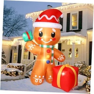 Christmas Inflatable Outdoor Decoration, Long-lasting 6FT Gingerbread - Picture 1 of 8