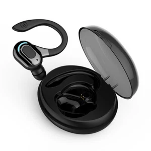 Wireless Headphone Bluetooth Music Call Earbud Ear Hook Headset Noise Cancelling - Picture 1 of 16