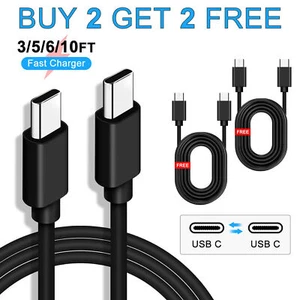 USB C to Type C Cable 3A 20W Fast Charger Long Lead Heavy Duty 3/5/6/10FT for LG - Picture 1 of 16