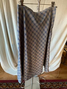 Norton McNaughton Blue Plaid Aline skirt - Vintage - - Picture 1 of 4