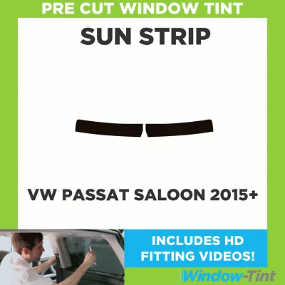 Pre Cut Tinted Sunstrip - For VW Passat 4-door Saloon 2015+ - 5% Limo Internal — 第 1/4 张图片