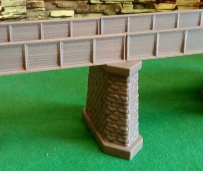 N Gauge Bridge Support Pier Model Railway Girder Support Brick Stone Detail - Image 1 of 3