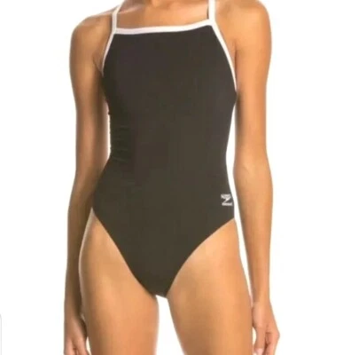 Speedo One Piece Swimsuit Black Endurance Flyback Training Women's Sz 26 NEW - Image 1 of 4