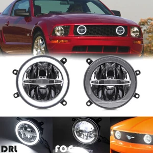 Luces antiniebla de conducción halo de rejilla de capó luces LED DRL para Ford Mustang GT 2005-2009 - Imagen 1 de 11