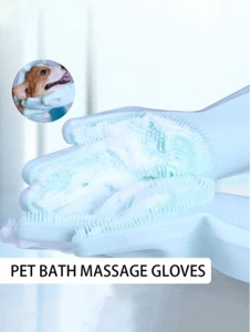 1 Pair Pet Grooming Gloves Dogs-Cats, Dog Hair Removal Gloves With Silicone Tips - Picture 1 of 5