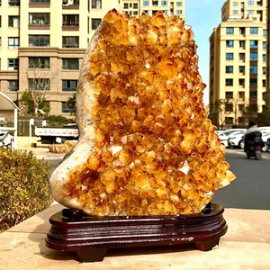 20.48LB Rare natural yellow crystal cluster flower yellow crystal block repair - Picture 1 of 17