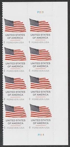 US 6016 Flag F plate block 8 R (from sheet) MNH 2025 - Picture 1 of 3