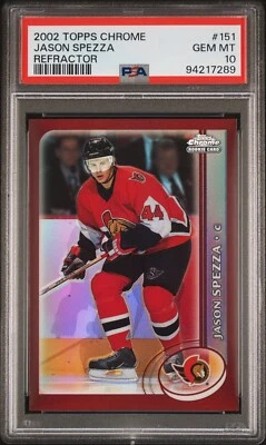 2002-2003 Topps Chrome Refractor Jason Spezza RC #151  PSA 10 Gem Mint Senators - Image 1 of 3