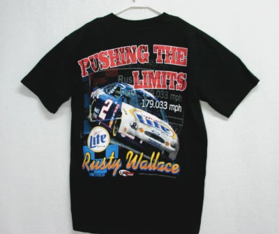 Vtg Competitors View Rusty Wallace Pushing the Limits NASCAR Racing T Shirt Med - Image 1 of 4