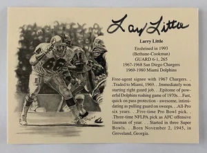 Larry Little Hard Signed Art Card - Picture 1 of 2