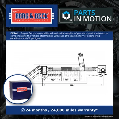 Brake Hose fits CHRYSLER VOYAGER 2.4 Front Right 95 to 01 EDZ Hydraulic B&B New — 第 1/4 张图片